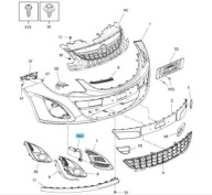 support holder of a bumper front right side Opel Corsa D facelift 2011