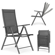 Komplet 2 krzeseł ogrodowych składane stalowe z regulacją oparcia ModernHom