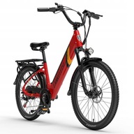 Elektrobicykel LANKELEISI ES500PRO 500W 48V 14.5AH koleso 24 " červená