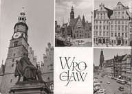 WROCŁAW - POMNIK FREDRY + RATUSZ i RYNEK - 1965R