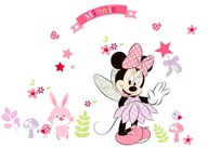Samolepky na stenu Skrinka tapeta ružový králik kvety Disney Minnie Mouse