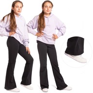 Spodnie legginsy dzwony dla dzieci leginsy dziewczęce czarne - 116