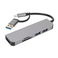 Hub USB 3.0 5 w 1 3 karty pamięci USB Porty kart
