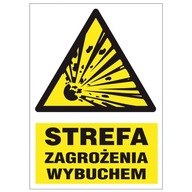 STREFA ZAGROŻENIA WYBUCHEM EX znak tabliczka PVC 220x300