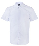 Chlapčenská elegantná košeľa na sväté prijímanie krátky rukáv celá biela BIKS 98