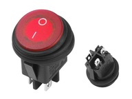 5 szt. Przełącznik okrągły wodoodporny IP65 0-1 czerwony podświetlany LED 6