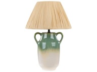 Lampa stołowa nocna ceramiczna 53 cm zielono-biała