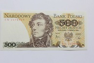 Banknot 500 zł - seria EN z 1982 roku UNC/UNC-