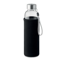 Butelka na wodę szklana BIDON 0,5L pokrowiec neoprem czarna