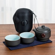 New Chinese Portable Tea Set Ceramic 1 Pot 2 Cups