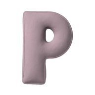 Velúrový vankúš písmeno P , 40cm veľký ružový