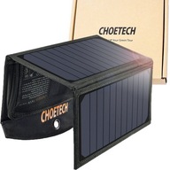 CHOETECH SKŁADANA ŁADOWARKA SOLARNA FOTOWOLTAICZNA 19W 2XUSB 2,4A CZARNY