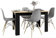 Stół Kuchenny Stolik do Kuchni Salonu 120x80 Craft + Czarny Krzesła Szare