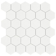 KERAMICKÁ MOZAIKA DEKORATÍVNA HEXAGON BIELA OBDĹŽNIKOVÁ DLAŽBA WHITE