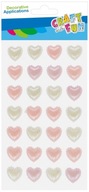 Dekoratívna dekorácia perleťová samolepiaca Srdce ružová/biela 28ks Valentín