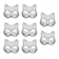 8 ks Plastová maska Mačka na maľovanie DIY