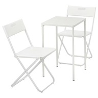 IKEA FEJAN Stôl + 2 skladacie stoličky do interiéru, biela/biela