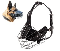 Náhubok pre psa kovový čierny ekokoža XL