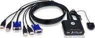 ATEN KVM 2/1 CS-22U USB (remote control cables integrated) English Box