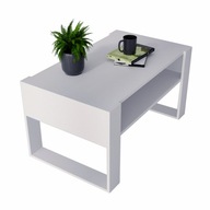 Moderný konferenčný stolík KARO lavica loft biely stôl