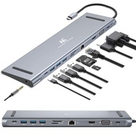 STACJA DOKUJĄCA HUB 11w1 USB-C VGA RJ45 HDMI 4K