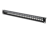 Patch panel pusty DIGITUS 19'' 24 port 1U do modułów keystone RAL 9005