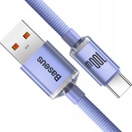 Baseus Crystal Shine Series kabel USB-USB C 100W 1,2m fioletowy CAJY000405