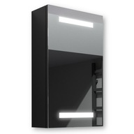 Drevená skrinka 40x70 LED zrkadlo Ares čierna