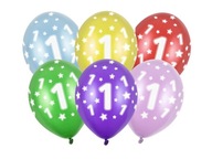 Balony na Roczek 1 urodziny urodzinowe kolorowe dekoracje ozdoby 30cm 6 szt