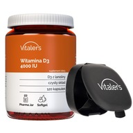 Vitamín D3 4000 IU Vitaler's Odolnosť FORTE Vysoká dávka 120k + Pillbox