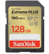Karta SanDisk SDXC 128GB Extreme PLUS (190 MB/s Class 10, UHS-I U3 V30)