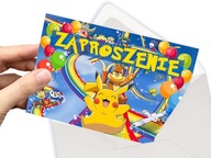 ZAPROSZENIE POKEMON NA URODZINY DZIECKA + KOPERTA GRATIS JAKOŚĆ