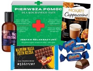 APÁK NAPI AJÁNDÉK VICCES ELSŐSEGÉLY DOBOZ SZETT APÁKNAK CSOKOLÁDÉ FOLYADÉK