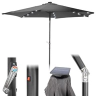 Dáždnik ZÁHRADNÁ vodeodolná šedá nastaviteľný lomený podsvietený 260 cm