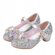 Srebrzysty baletki buty księżniczki r. 37