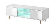 Elegantná biela RTV skrinka s LED osvetlením - Minimalistický štýl