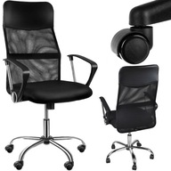 Fotel Obrotowy Biurowy Krzesło Biurowe Obrotowe do Biurka Czarny Siatka