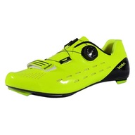 Męskie buty rowerowe Koronkowe kolarstwo szosowe kompatybilne z SPD//Look Fluo Yellow 44