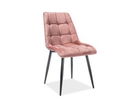 Čalúnená stolička CHIC VELVET čierna/ružová ant. SIG