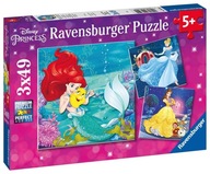 Ravensburger Wieczór Księżniczek Disneya Puzzle dla dzieci 2D 3x49 el. 9350