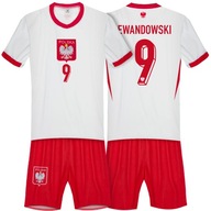 POLSKA LEWANDOWSKI 9 Strój piłkarski EURO 2024 Koszulka Spodenki zestaw 110
