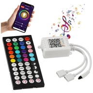 RGB OVLÁDAČ pre LED pásy + Aplikácia pre Bluetooth Music telefón 2 Vstupy