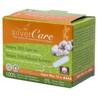 Silver Care tampóny bez aplikátora z organickej bavlny Super Plus 15ks