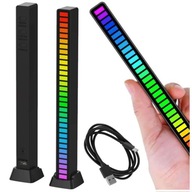 Lampa LED RGB Lampka USB migająca w rytm muzyki Listwa Smart Bar 18cm kolor