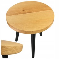 konferenčný stolík drevený dub okrúhly do obývačky 90 cm
