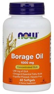 Borage Oil 1000 mg 60 softgels/gélové kapsule OLEJ Z BORÁKA NOW