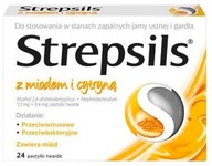 Strepsils z miodem i cytryną na ból gardła 24 past