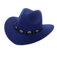 Niebieski styl Kowbojski kapelusz Faux Leather Męż