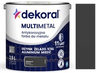 DEKORAL MULTIMETAL ANTIKORÓZNA FARBA NA KOV ANTRACIT RAL 7016 2.5L