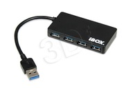 Hub IBOX USB 3.0 ČIERNY 4PORTY, SLIM IUH3F56 (4x USB 3.0; čierna farba)